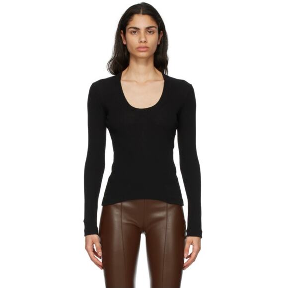 ROSETTA GETTY NWOT U-Neck Long Sleeve T-Shirt M - Picture 1 of 9